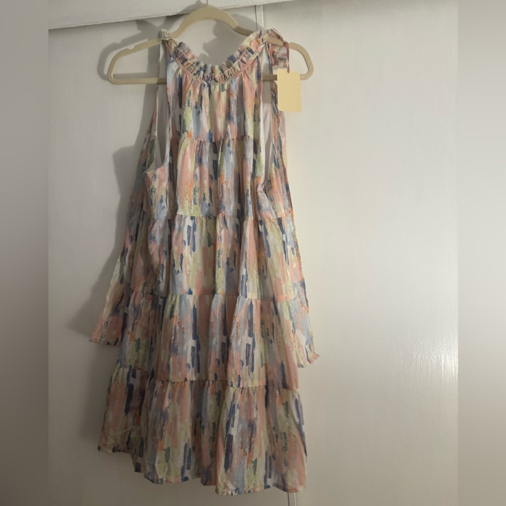 Multicolor Sleeveless Tiered Dress